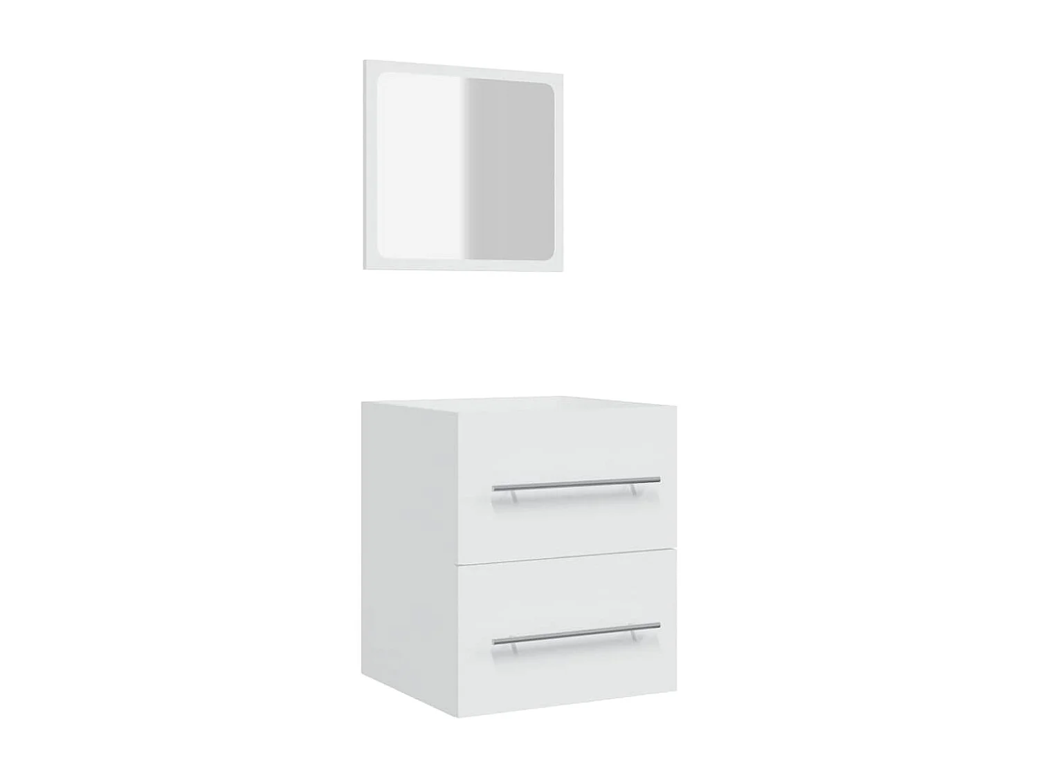 Badschrank mit Spiegel Weiß 41x38,5x48 cm