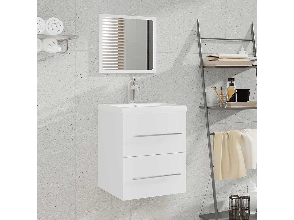 Armoire de salle de bain avec miroir Blanc 41x38,5x48 cm