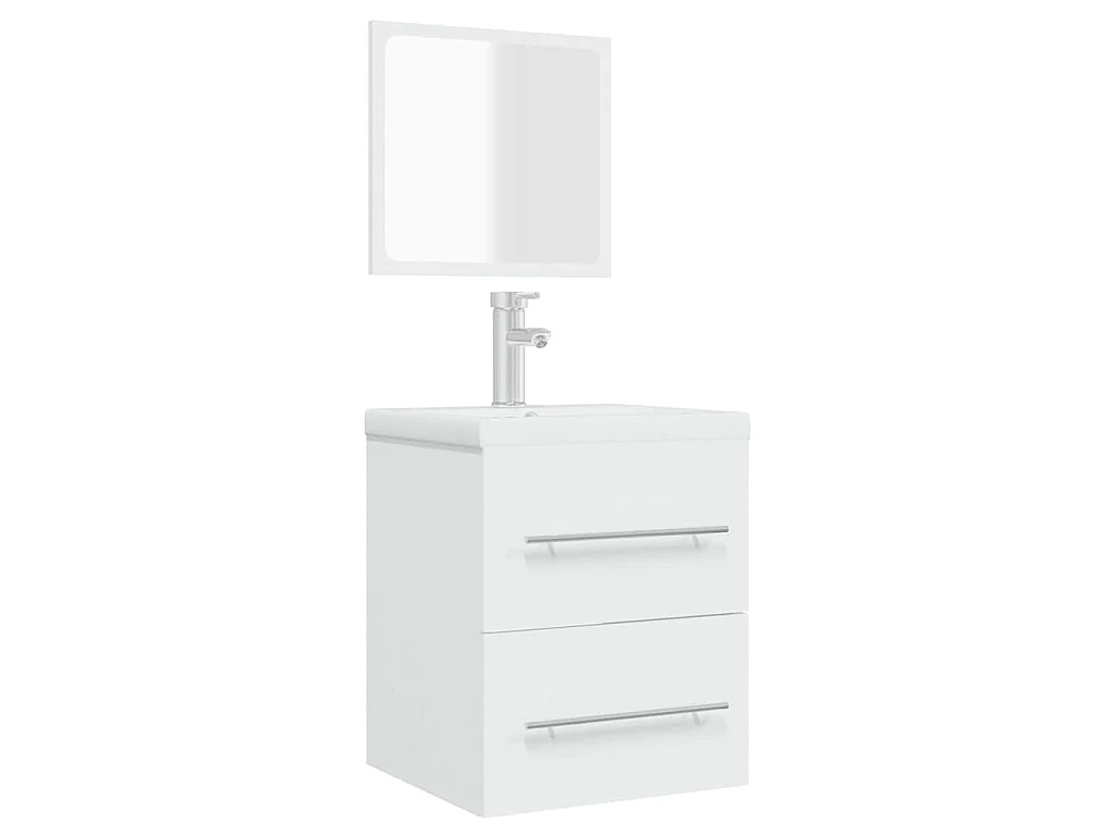 Armario de baño con espejo blanco 41x38,5x48 cm