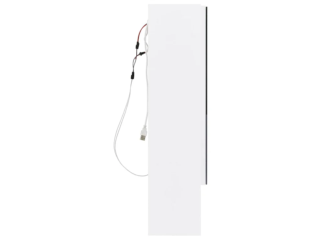 Armário espelhado casa de banho com LED 80x15x60 cm MDF branco