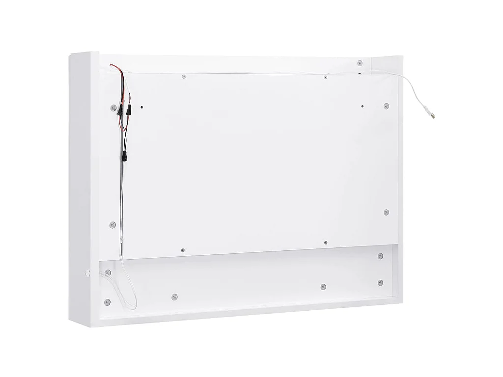 Armário espelhado casa de banho com LED 80x15x60 cm MDF branco