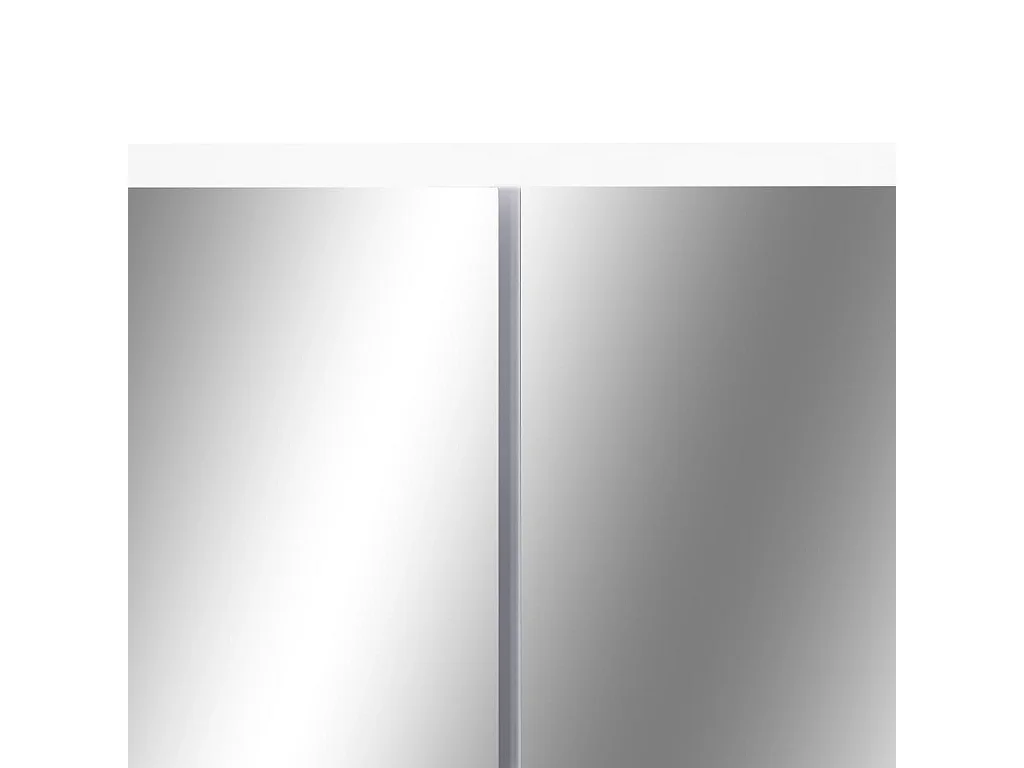 Armário espelhado casa de banho com LED 80x15x60 cm MDF branco
