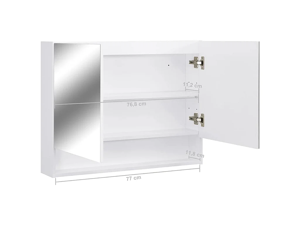 Badkamerspiegelkast LED 80x15x60 cm MDF wit