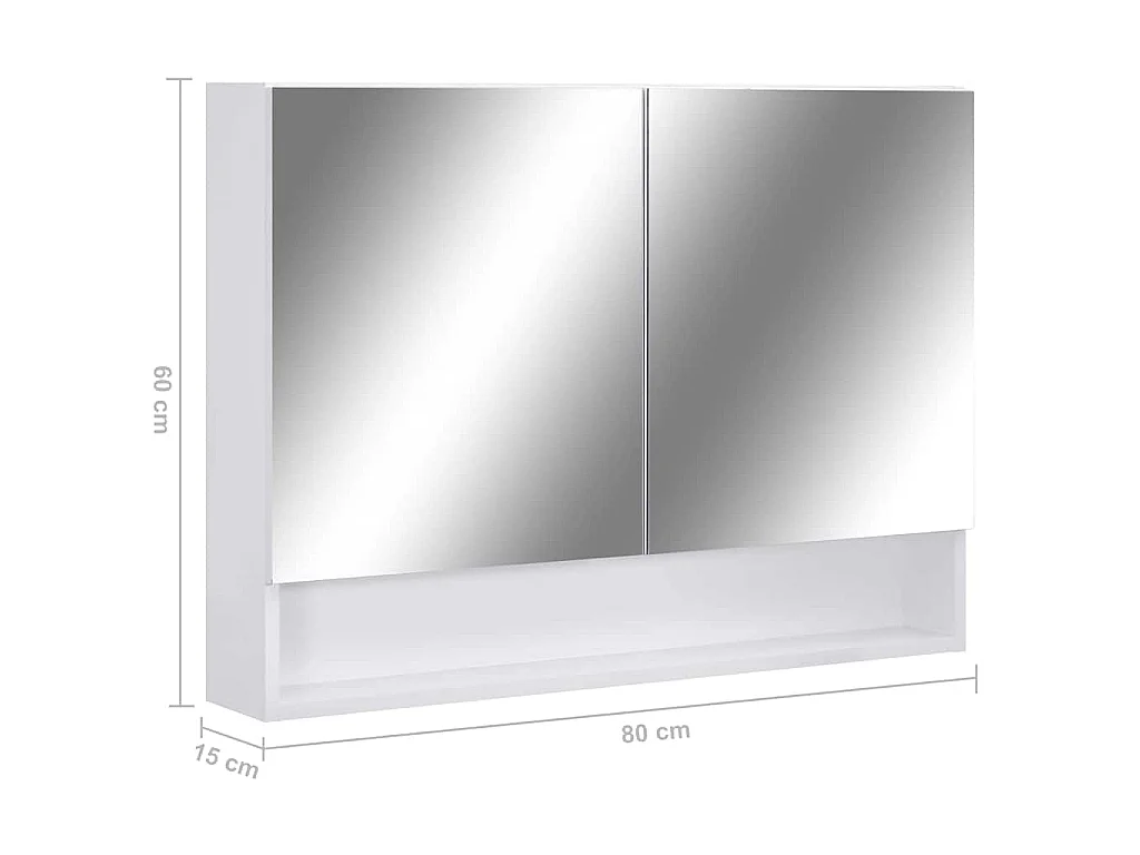 Badkamerspiegelkast LED 80x15x60 cm MDF wit