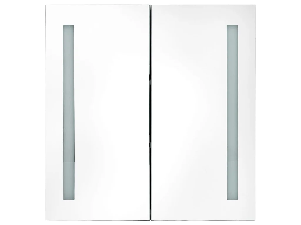Armoire de salle de bain à miroir LED Chêne 62x14x60 cm