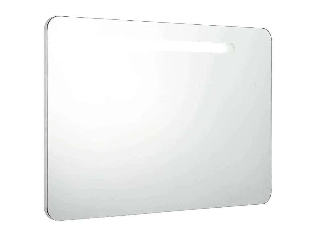 Armoire de salle de bain à miroir LED 80x9,5x55 cm