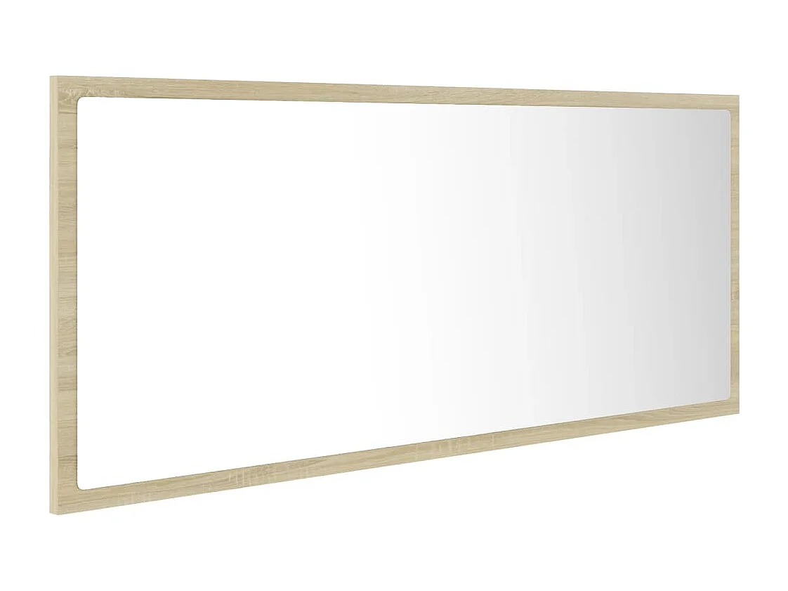Espelho casa banho c/ LED 100x8,5x37cm acrílico carvalho sonoma