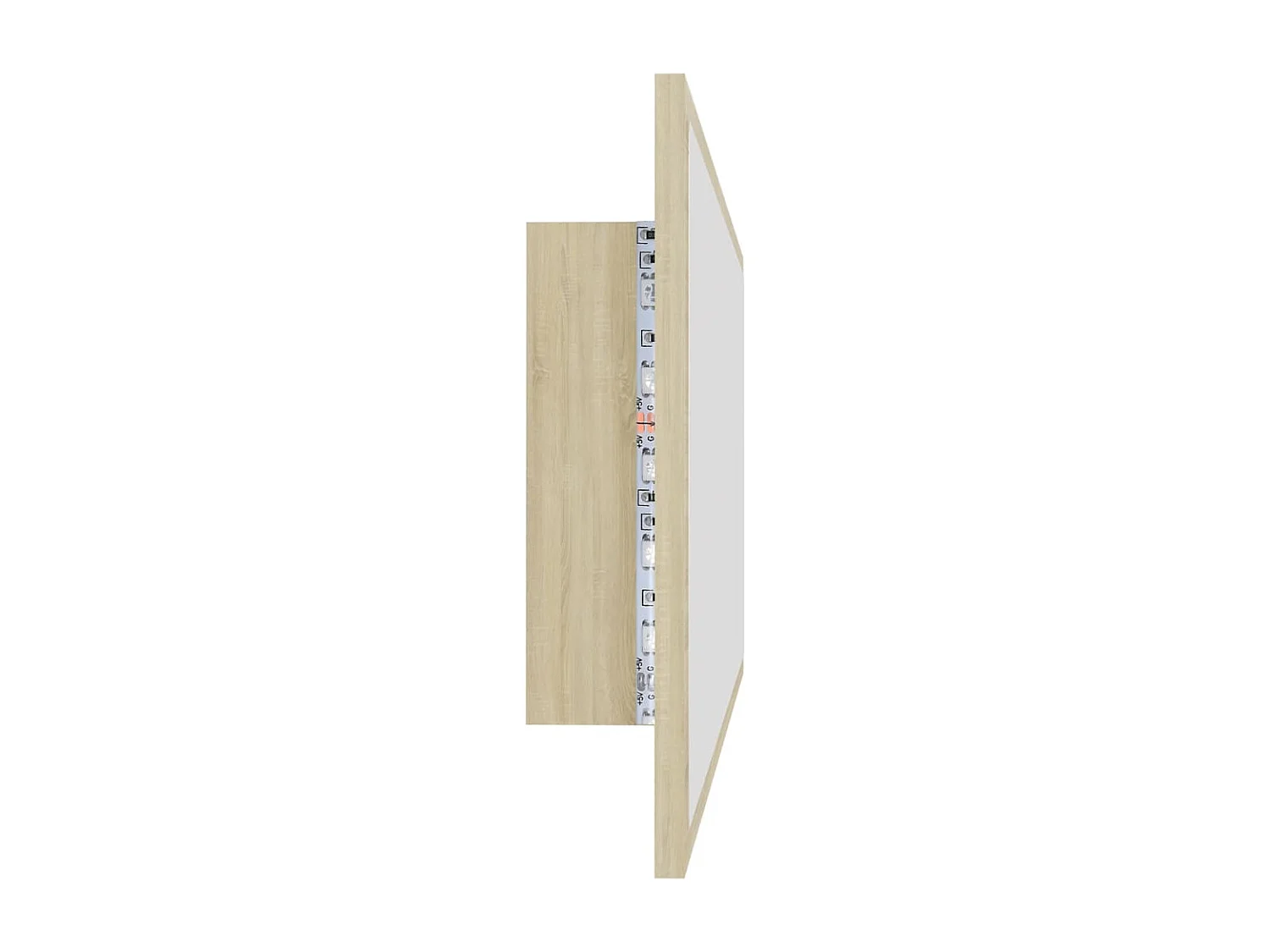 Espelho casa banho c/ LED 100x8,5x37cm acrílico carvalho sonoma