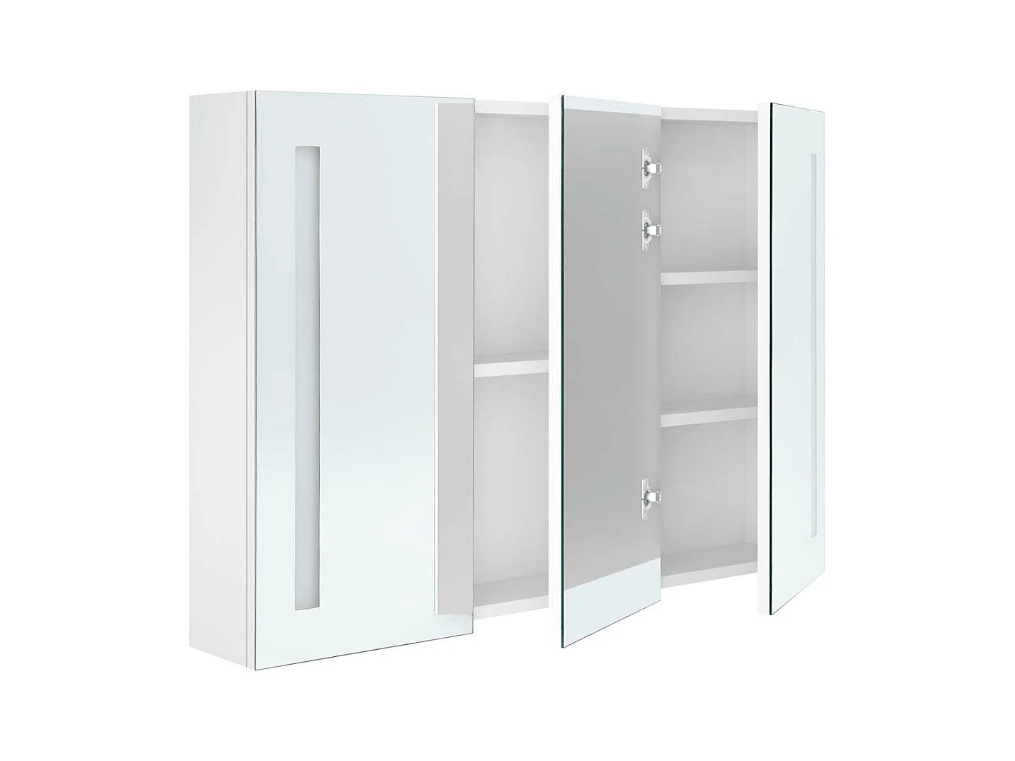 LED-Spiegelschrank fürs Bad 89x14x62 cm Glänzend Weiß