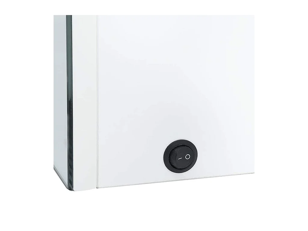 Mueble de baño con espejo LED blanco brillante 89x14x62 cm