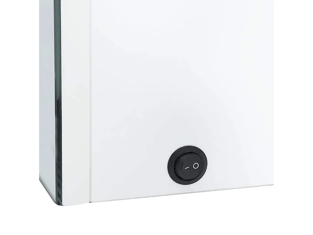 LED-Spiegelschrank fürs Bad 89x14x62 cm Glänzend Weiß