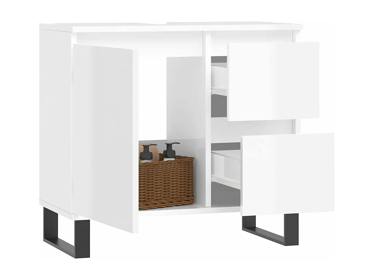 Armário casa 65x33x60 cm derivados de madeira branco brilhante