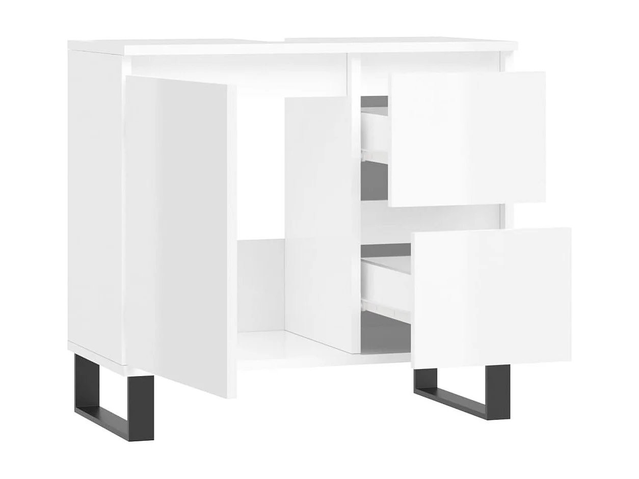 Armário casa 65x33x60 cm derivados de madeira branco brilhante