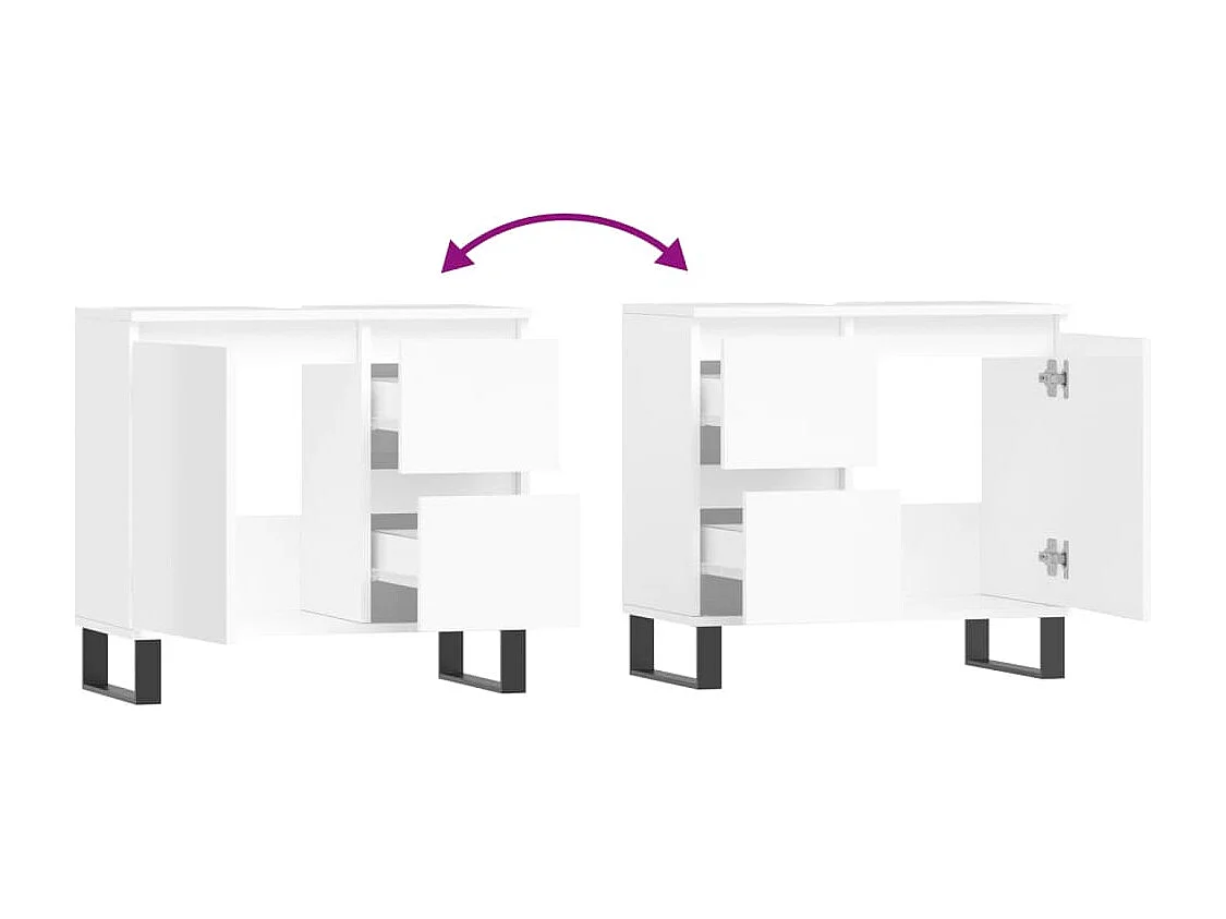 Armário casa 65x33x60 cm derivados de madeira branco brilhante