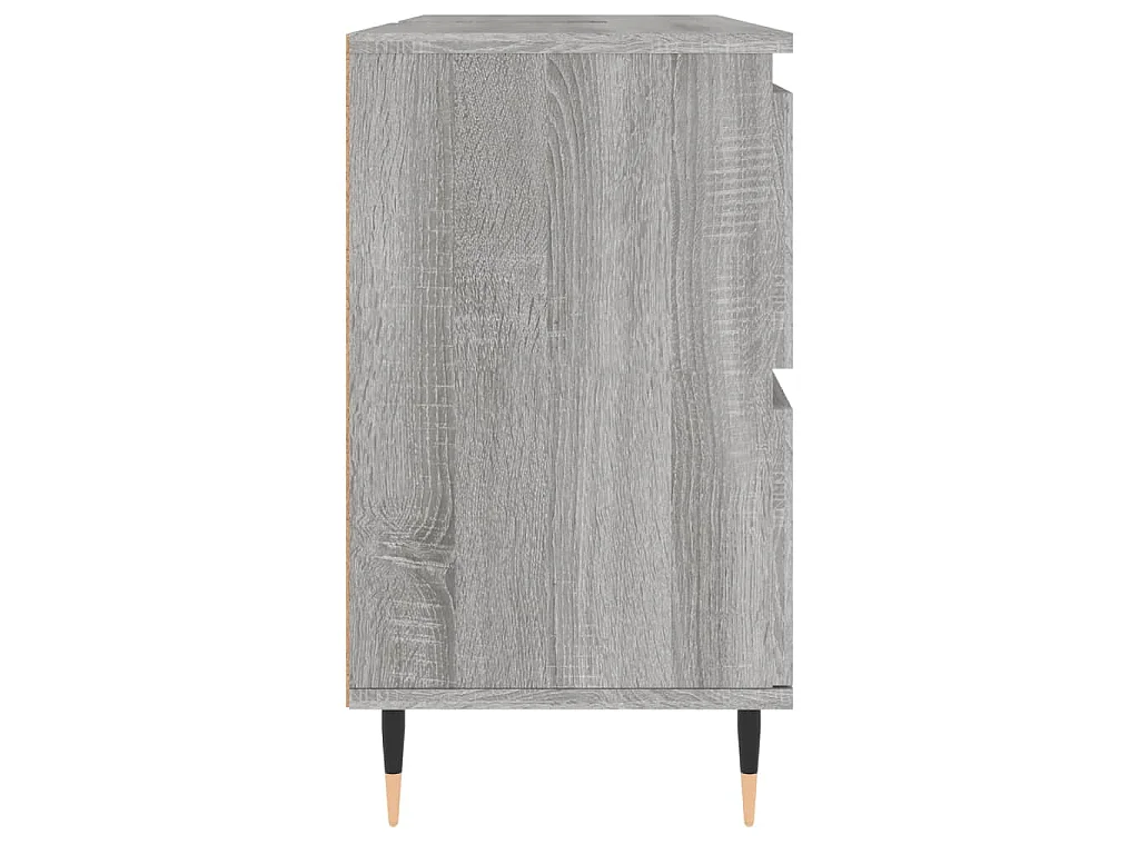 Badkamerkast 80x33x60 cm bewerkt hout grijs sonoma eikenkleurig