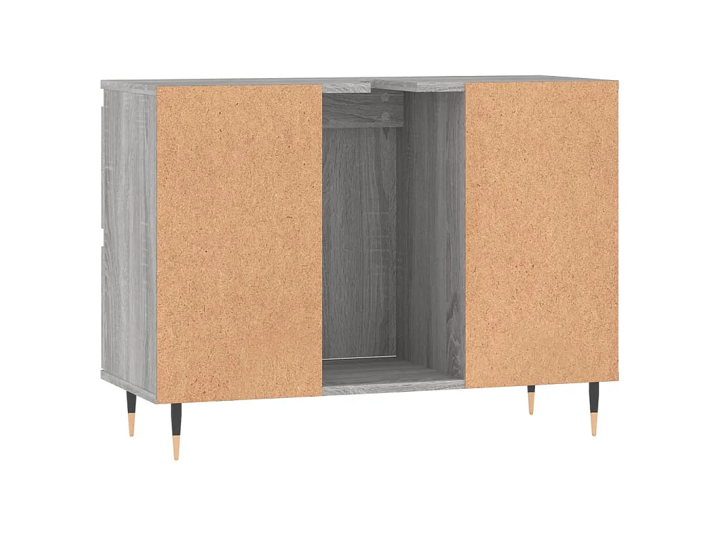 Badkamerkast 80x33x60 cm bewerkt hout grijs sonoma eikenkleurig