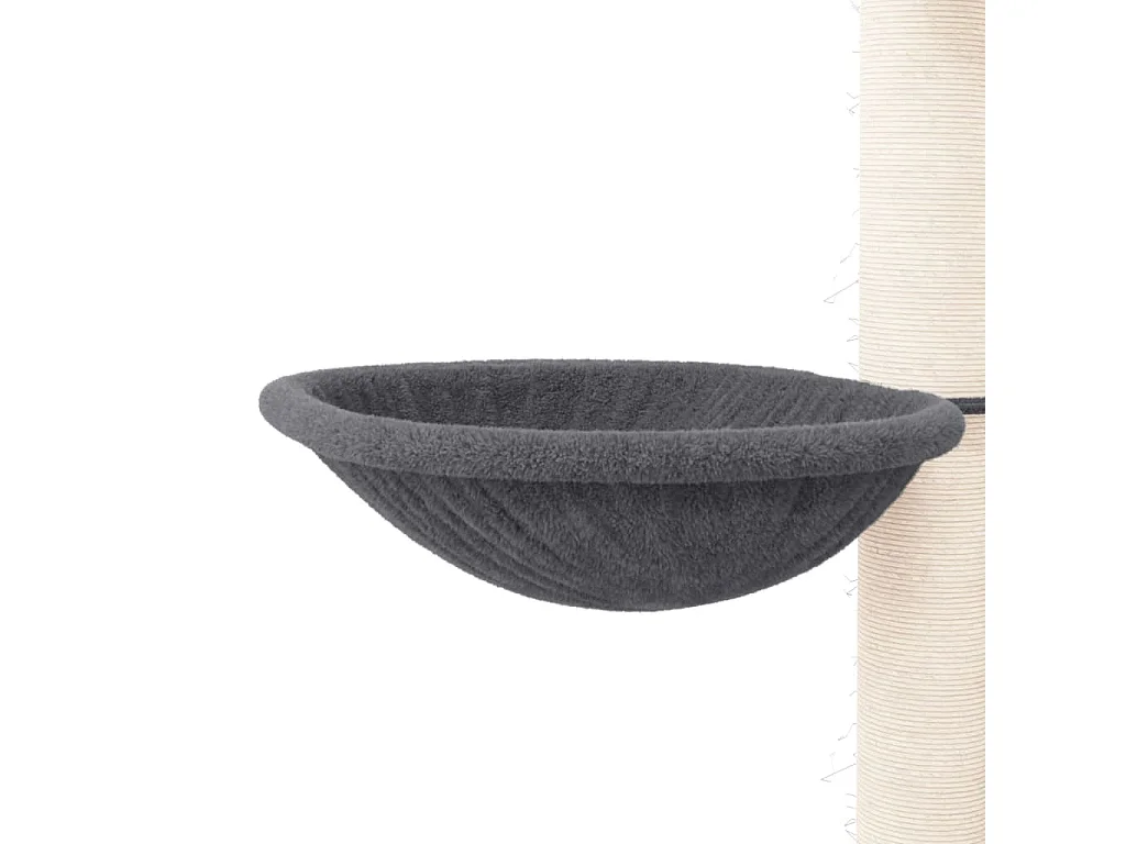 Árvore p/ gatos c/ postes arranhadores sisal 94 cm cinza-escuro