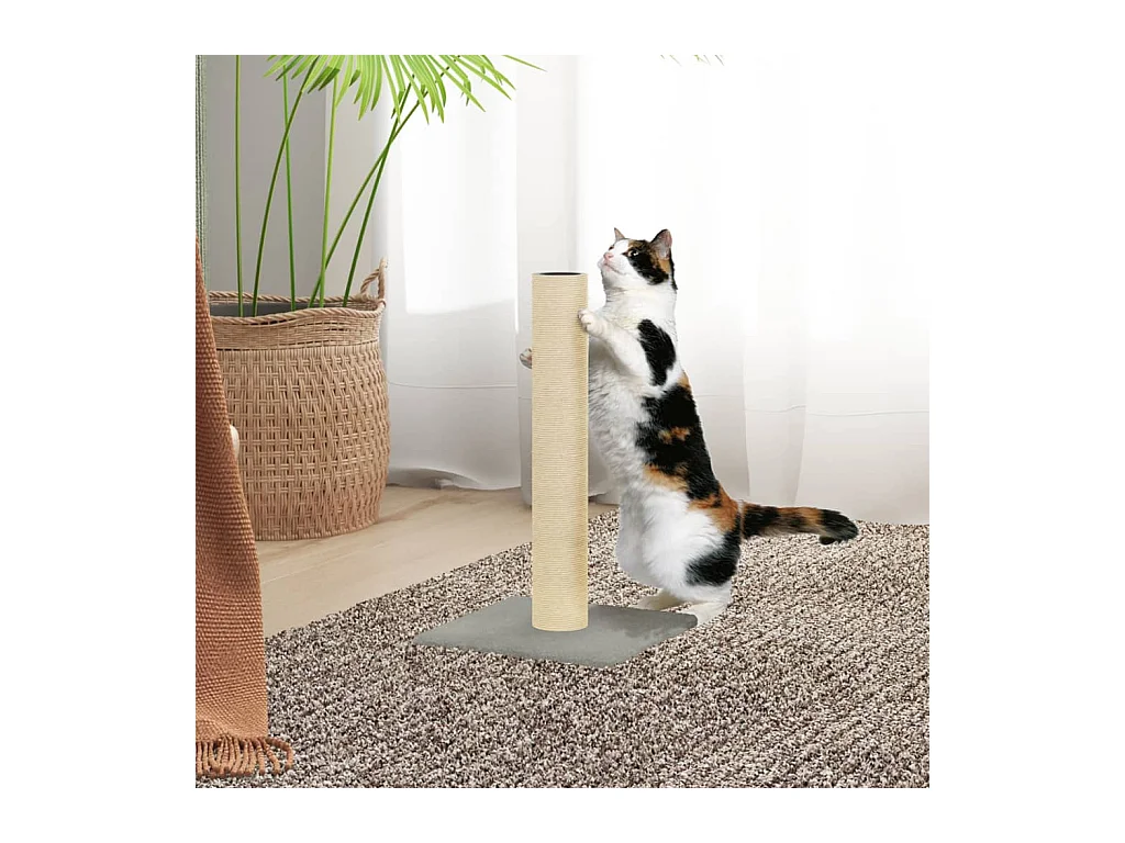 Poste arranhador para gatos 22x22x45 cm cinza-claro