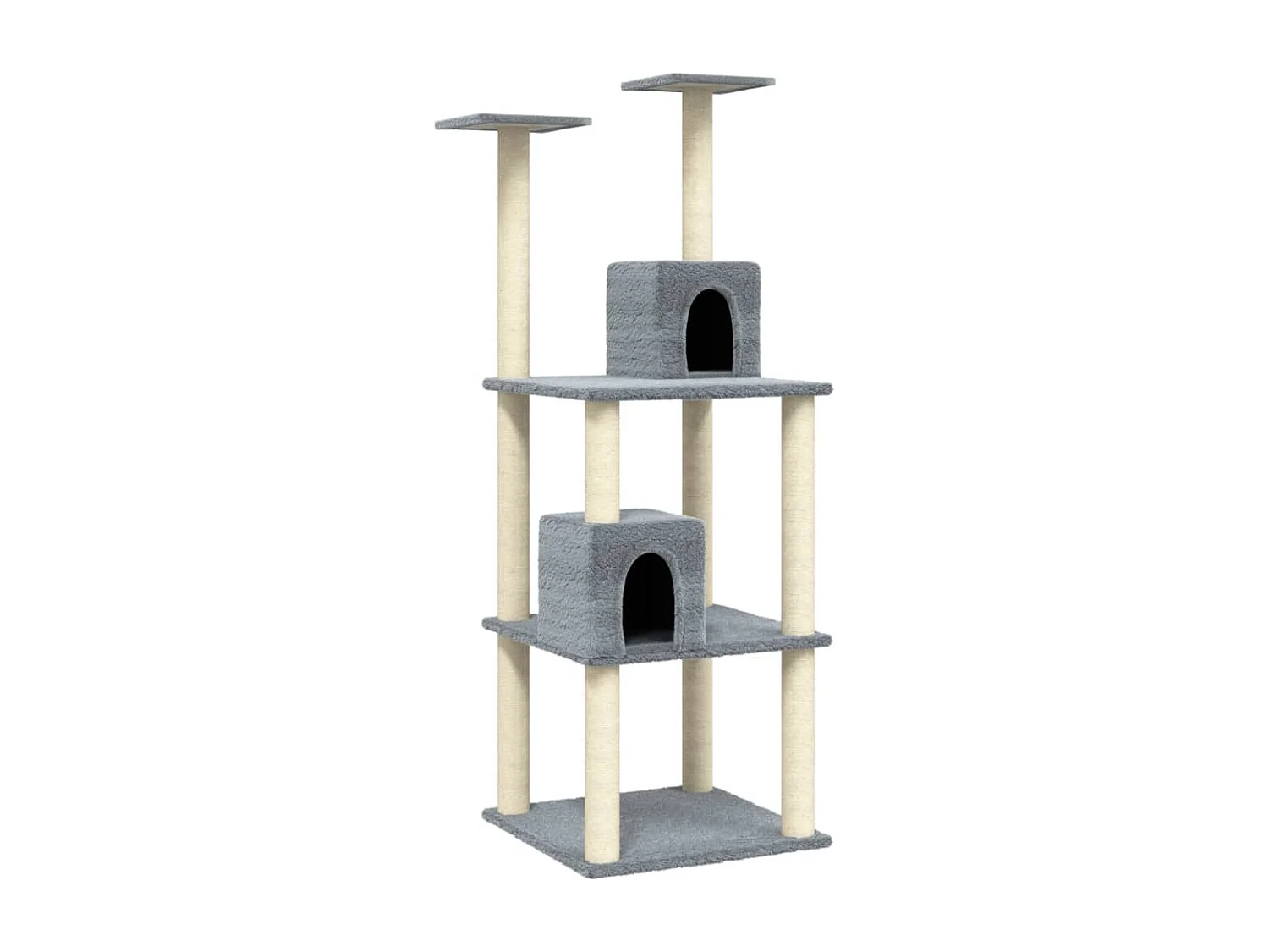 Arbre à chat avec griffoirs en sisal Gris clair 141 cm