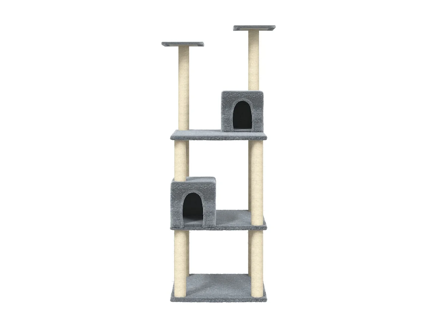 Arbre à chat avec griffoirs en sisal Gris clair 141 cm