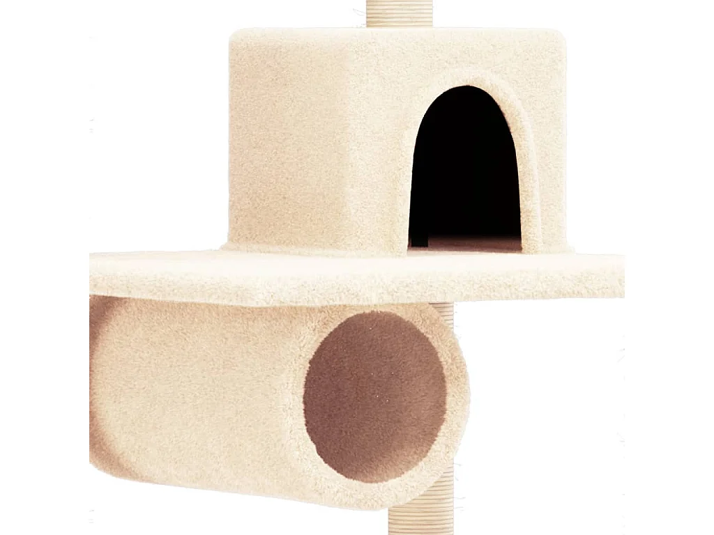 Árvore para gatos c/ postes arranhadores sisal 168 cm cor creme
