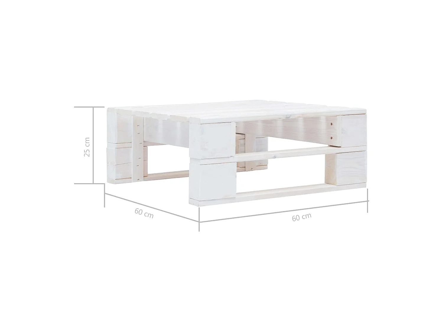 Pouf palette de jardin Bois de pin imprégné de blanc