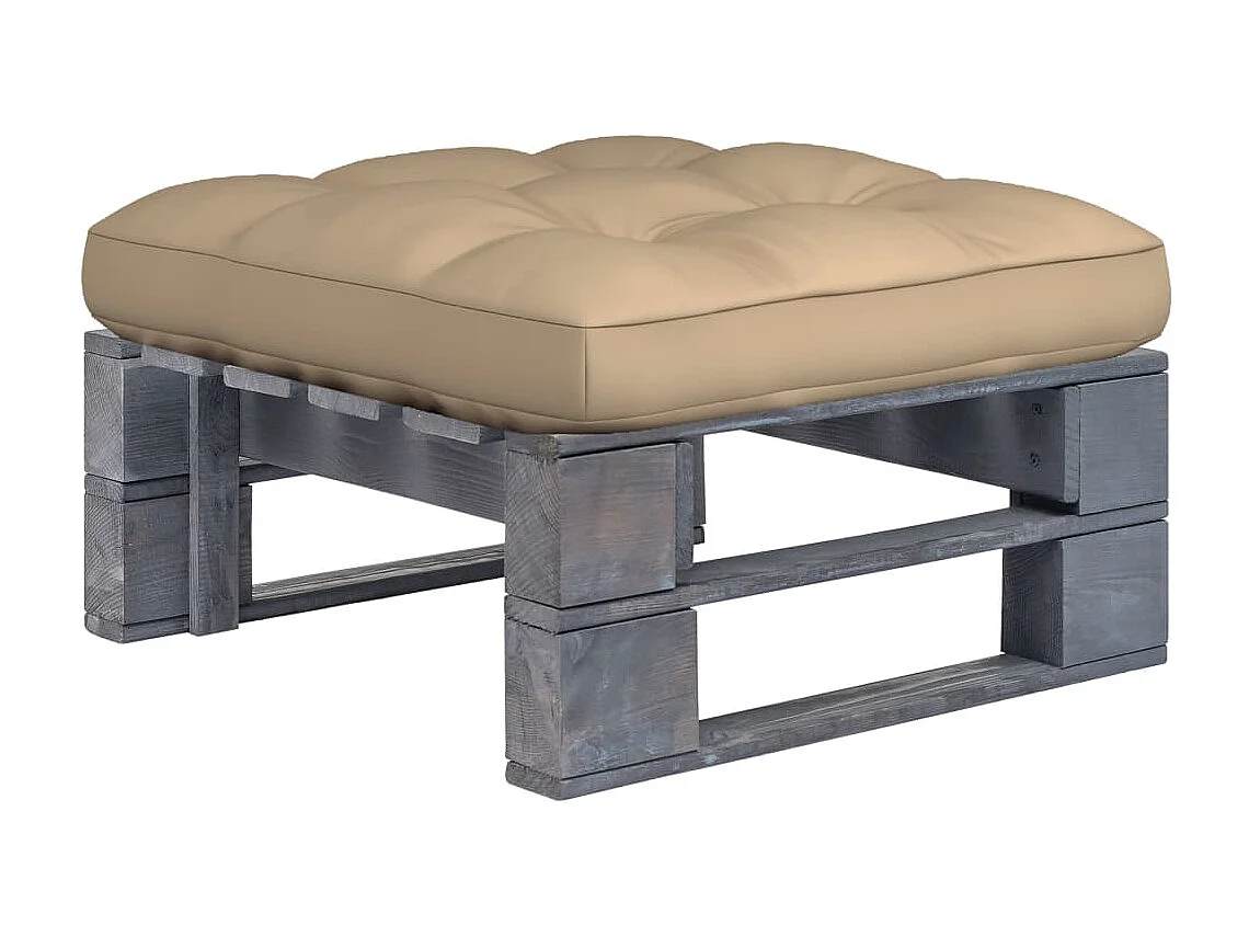 Pouf palette de jardin Bois de pin imprégné de gris