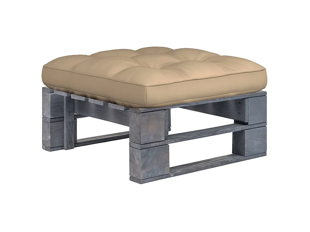Pouf palette de jardin Bois de pin imprégné de gris