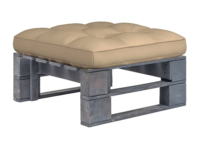 Pouf palette de jardin Bois de pin imprégné de gris