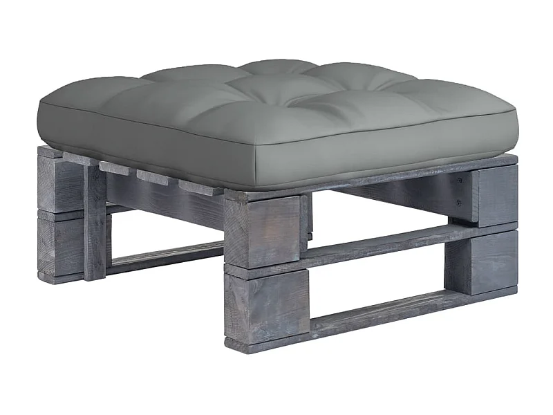 Pouf palette de jardin Bois de pin imprégné de gris