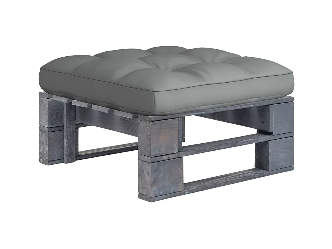 Pouf palette de jardin Bois de pin imprégné de gris