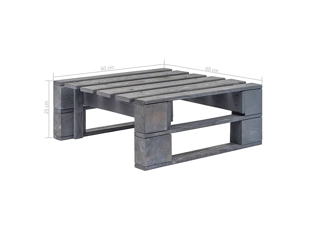 Pouf palette de jardin Bois de pin imprégné de gris
