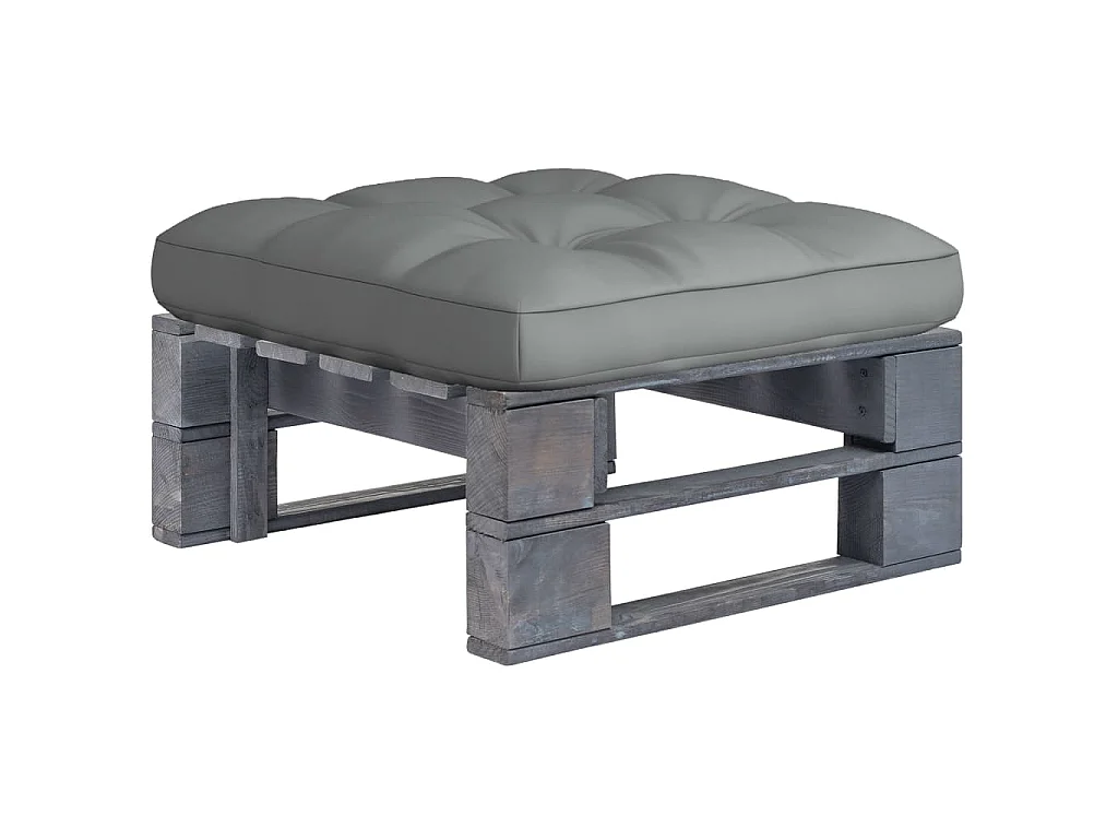 Pouf palette de jardin Bois de pin imprégné de gris