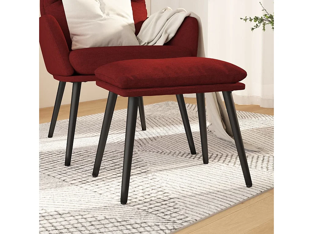Repose-pied Rouge 45x29,5x35 cm Tissu