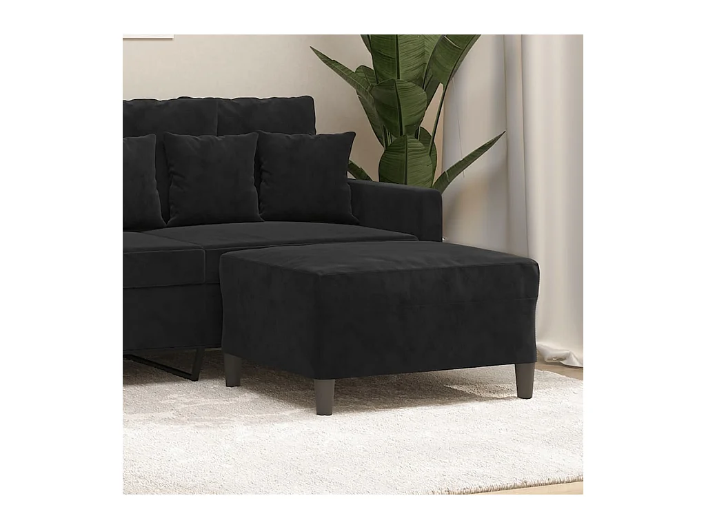 Repose-pied Noir 70x55x41 cm Velours