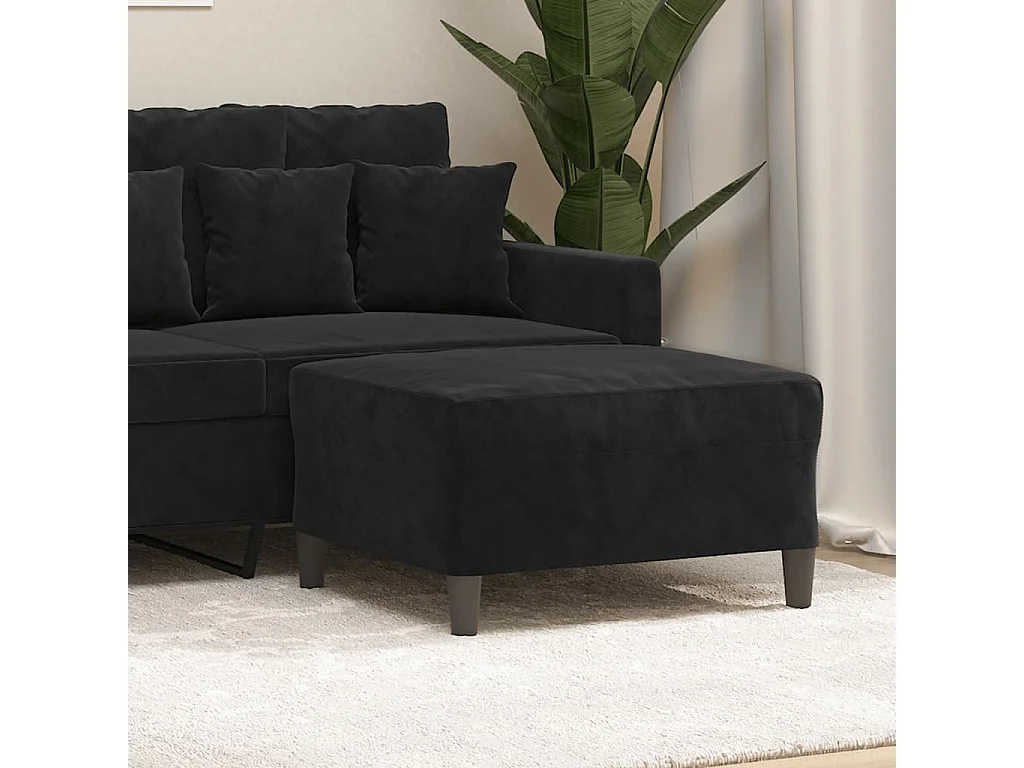 Repose-pied Noir 70x55x41 cm Velours