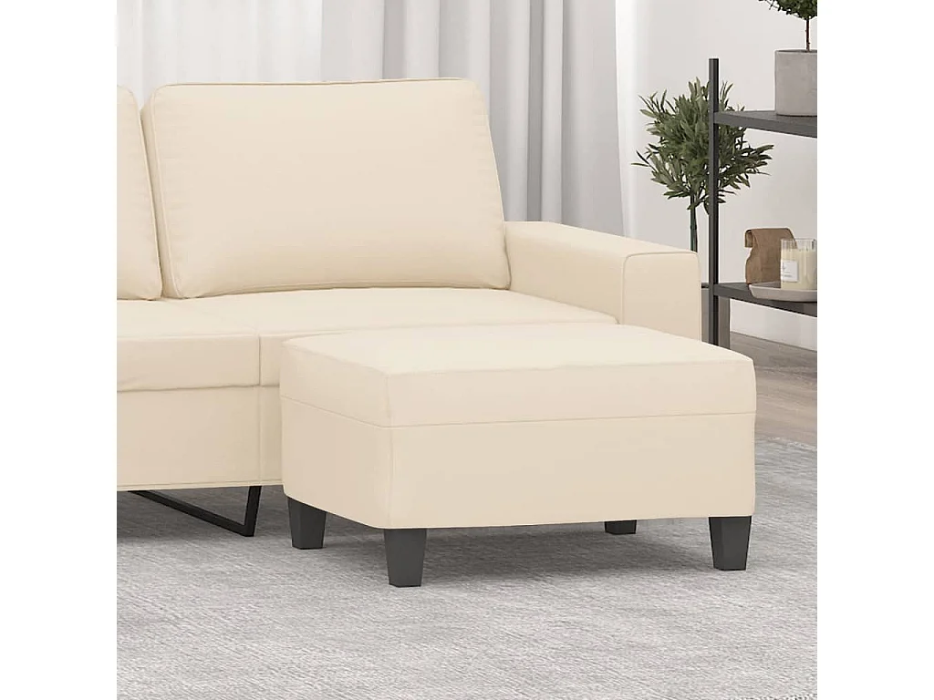 Poggiapiedi Beige 70x55x41 cm in Tessuto Microfibra