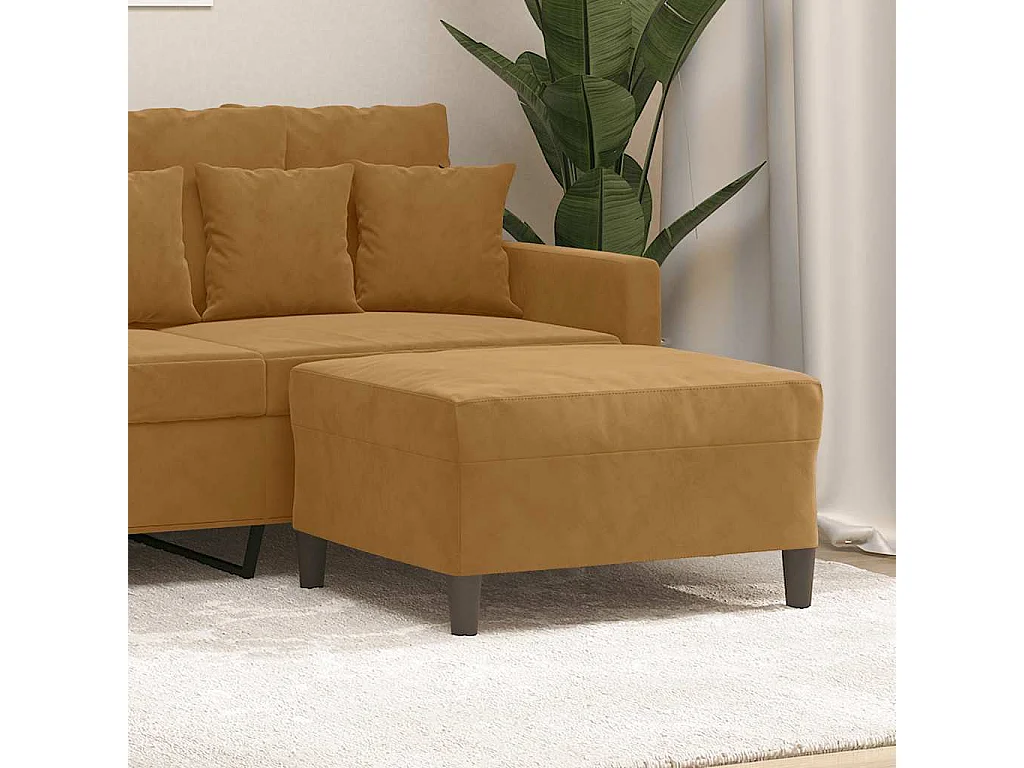 Apoio de pés 70x55x41 cm veludo castanho