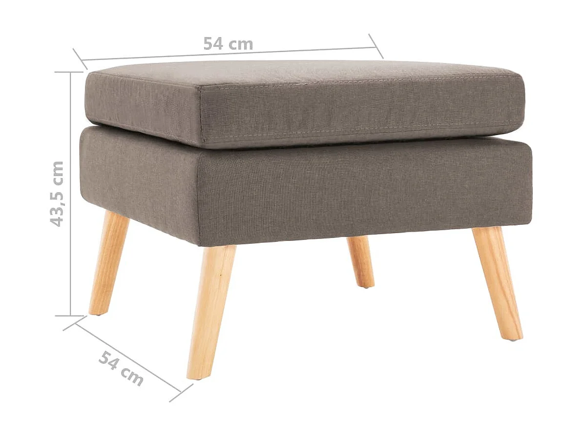 Fußhocker Taupe Stoff