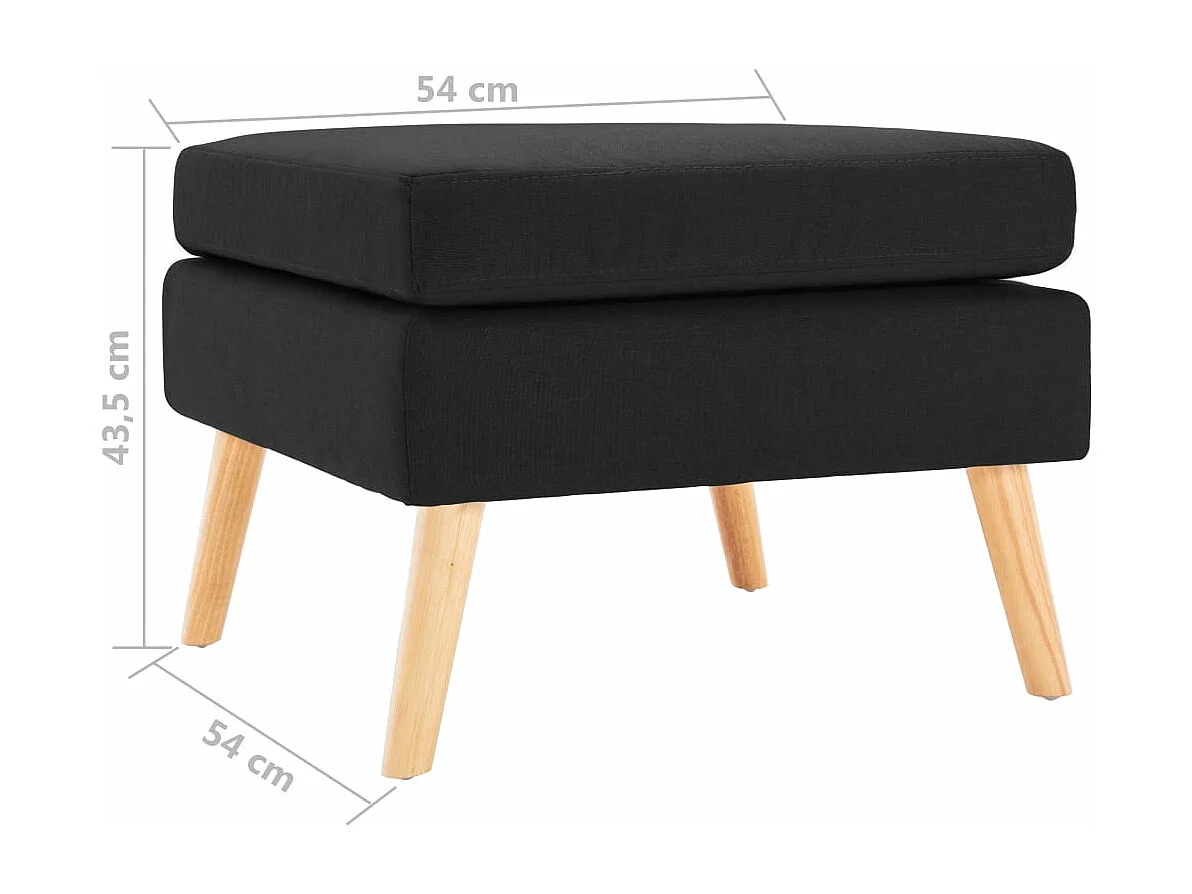 Repose-pied Noir Tissu