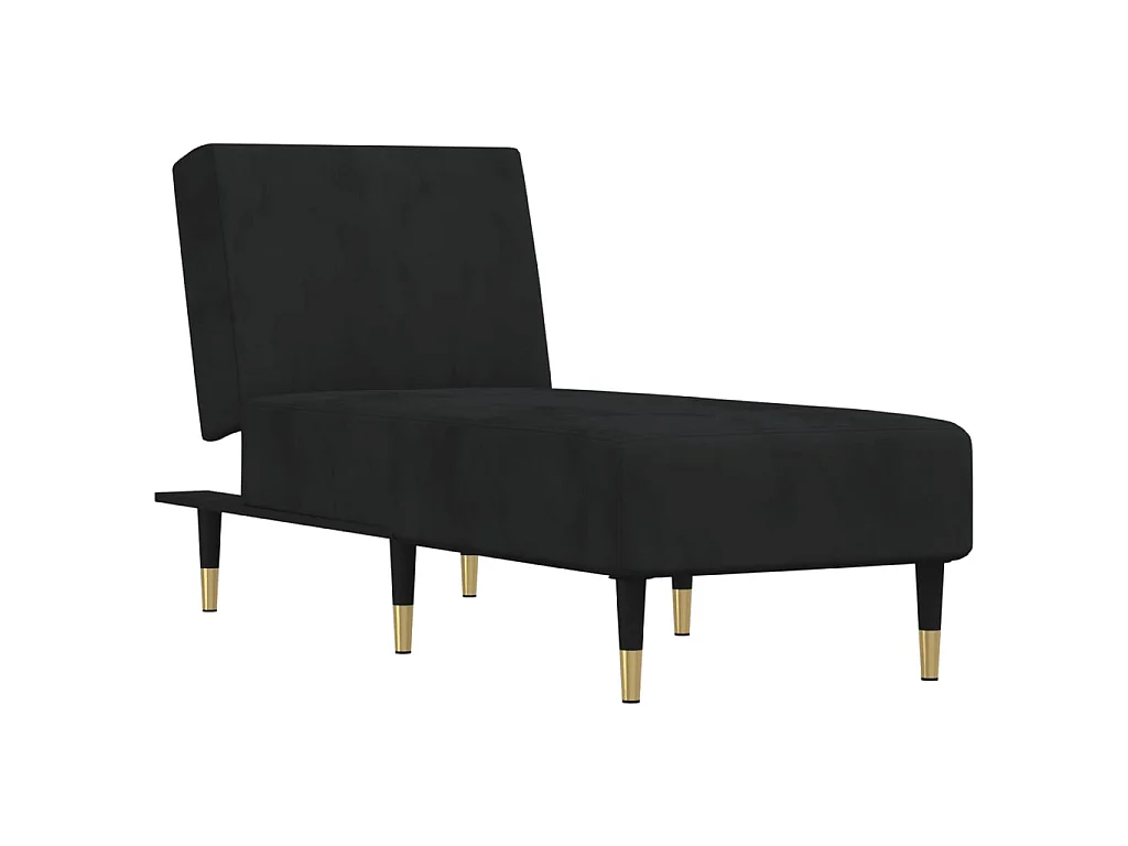 Chaise longue fluweel zwart