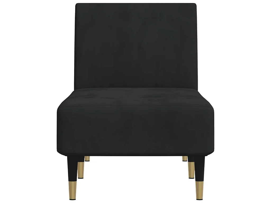 Chaise longue fluweel zwart