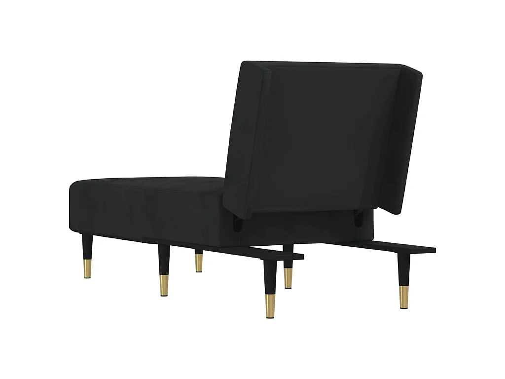 Chaise longue fluweel zwart