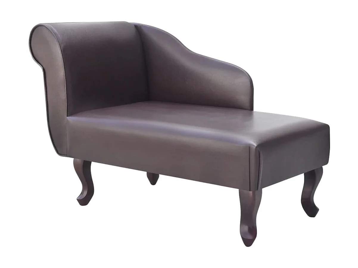 Chaise longue kunstleer bruin