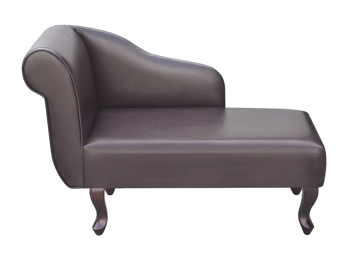 Chaise longue kunstleer bruin