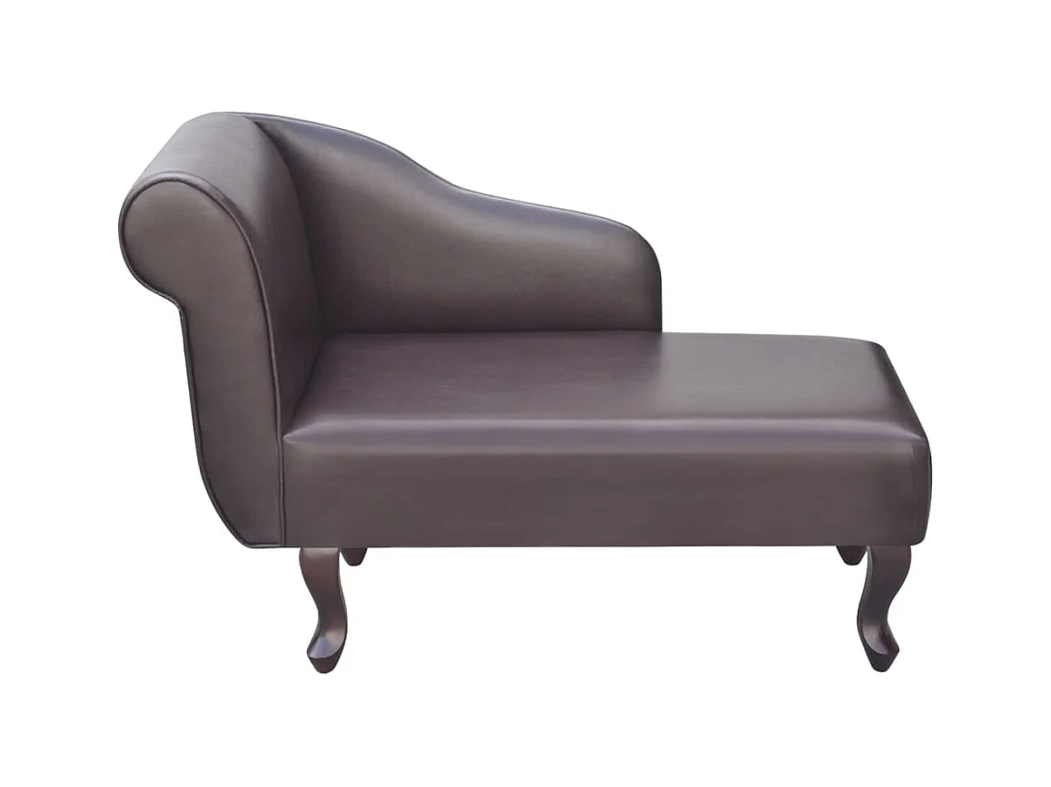 Chaise longue kunstleer bruin