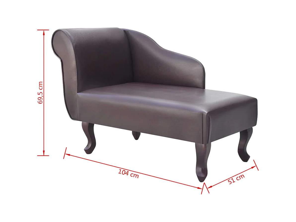 Chaise longue kunstleer bruin