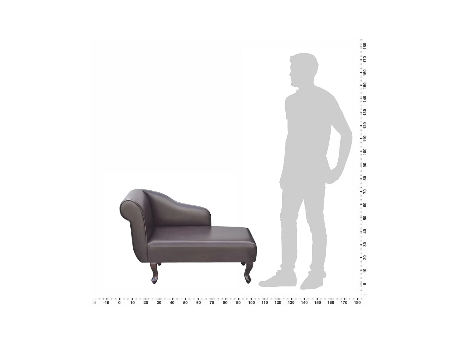 Chaise longue kunstleer bruin