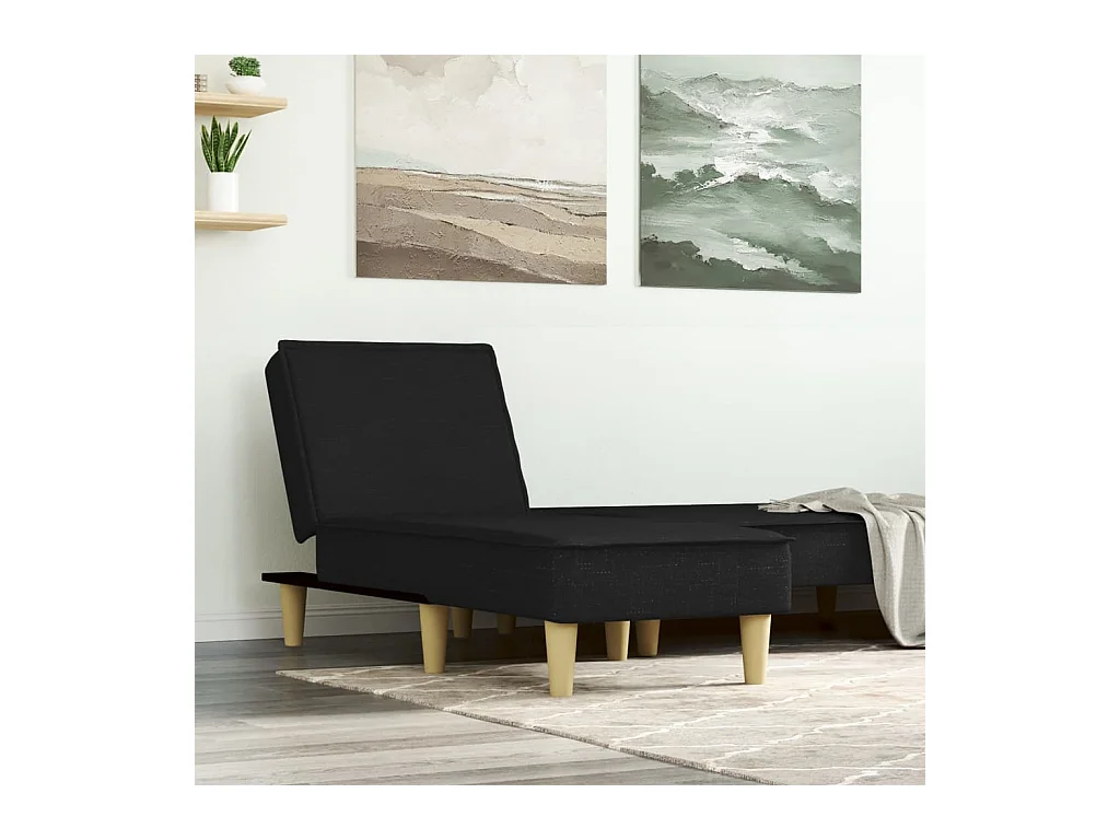 Chaiselongue Schwarz Stoff