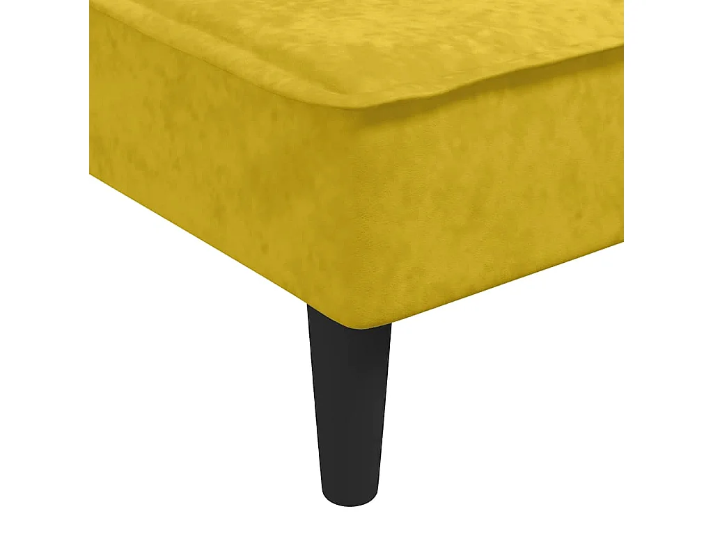 Chaise longue jaune velours